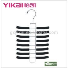 Funtional EVA foam padded metal tie hangers with racks in black color